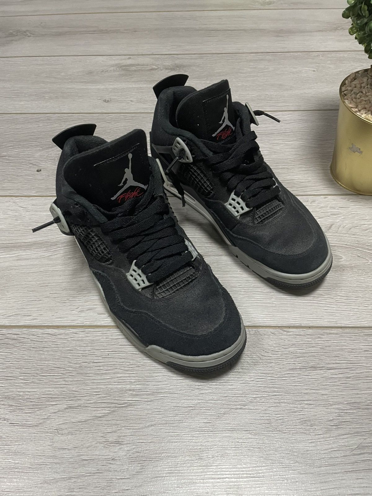 Jordan Brand Nike Jordan 4 Black Canvas sneakers Size US 9 / EU 42 - 2 Thumbnail