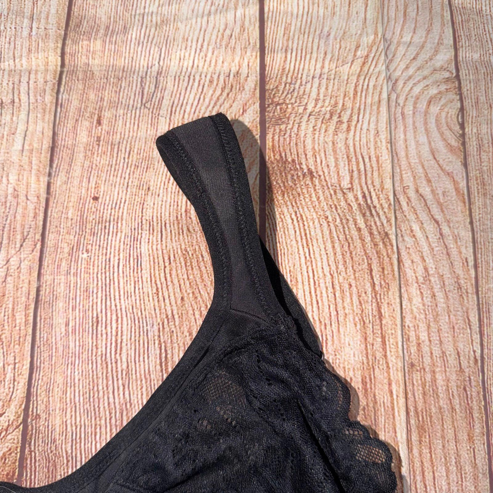 Other Black Underwire Lace Full Coverage Bra Size 38C Size ONE SIZE - 5 Thumbnail