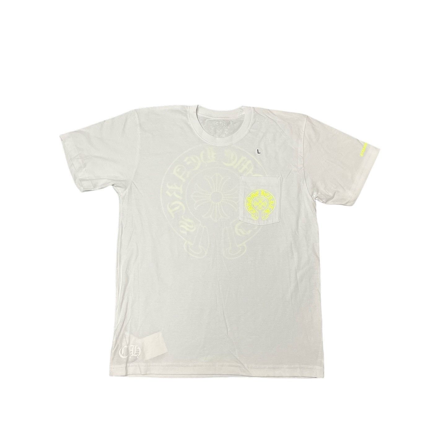 Chrome Hearts Chrome Hearts Neon Pink Stripe Logo Tee | Grailed