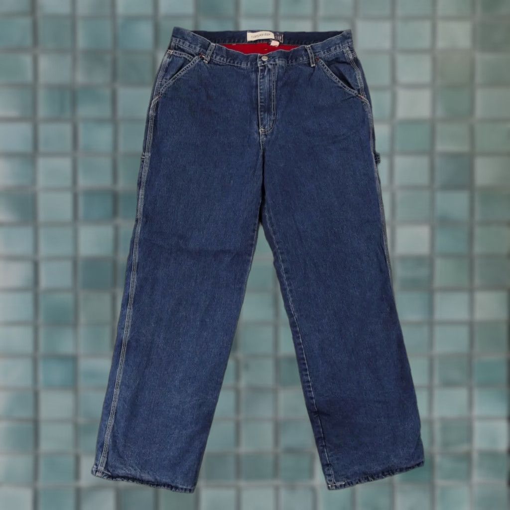 VINTAGE Gap Carpenter Jeans Womens 14 High Rise Fleece Lined Medium Wash Denim 100% Cotton Regular Rise Jeans Womens