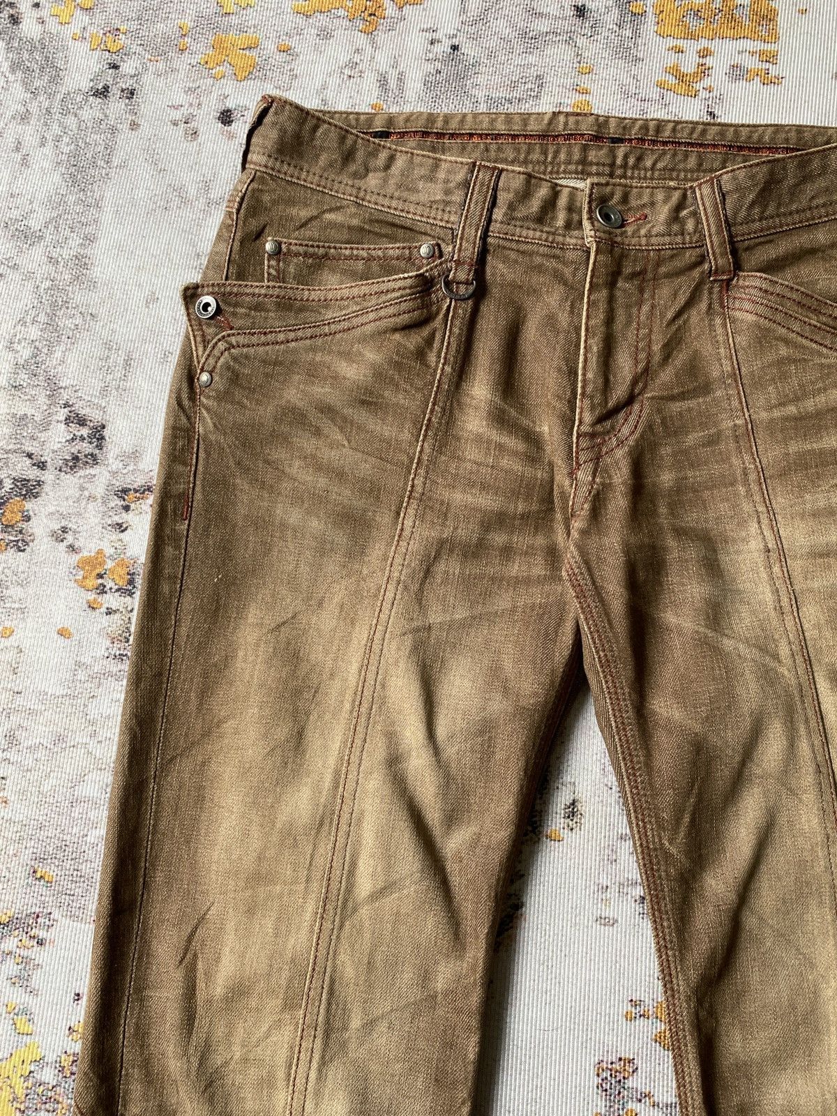 Japanese Brand Nicole Club For Men NCFM Faded Brown Design Denim Size US 32 / EU 48 - 6 Thumbnail