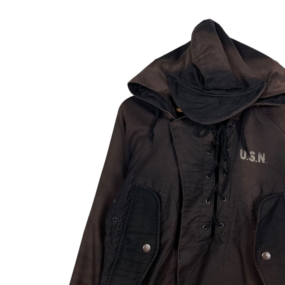 Other USN Wet Weather Faded Hooded Parka Size US S / EU 44-46 / 1 - 6 Thumbnail