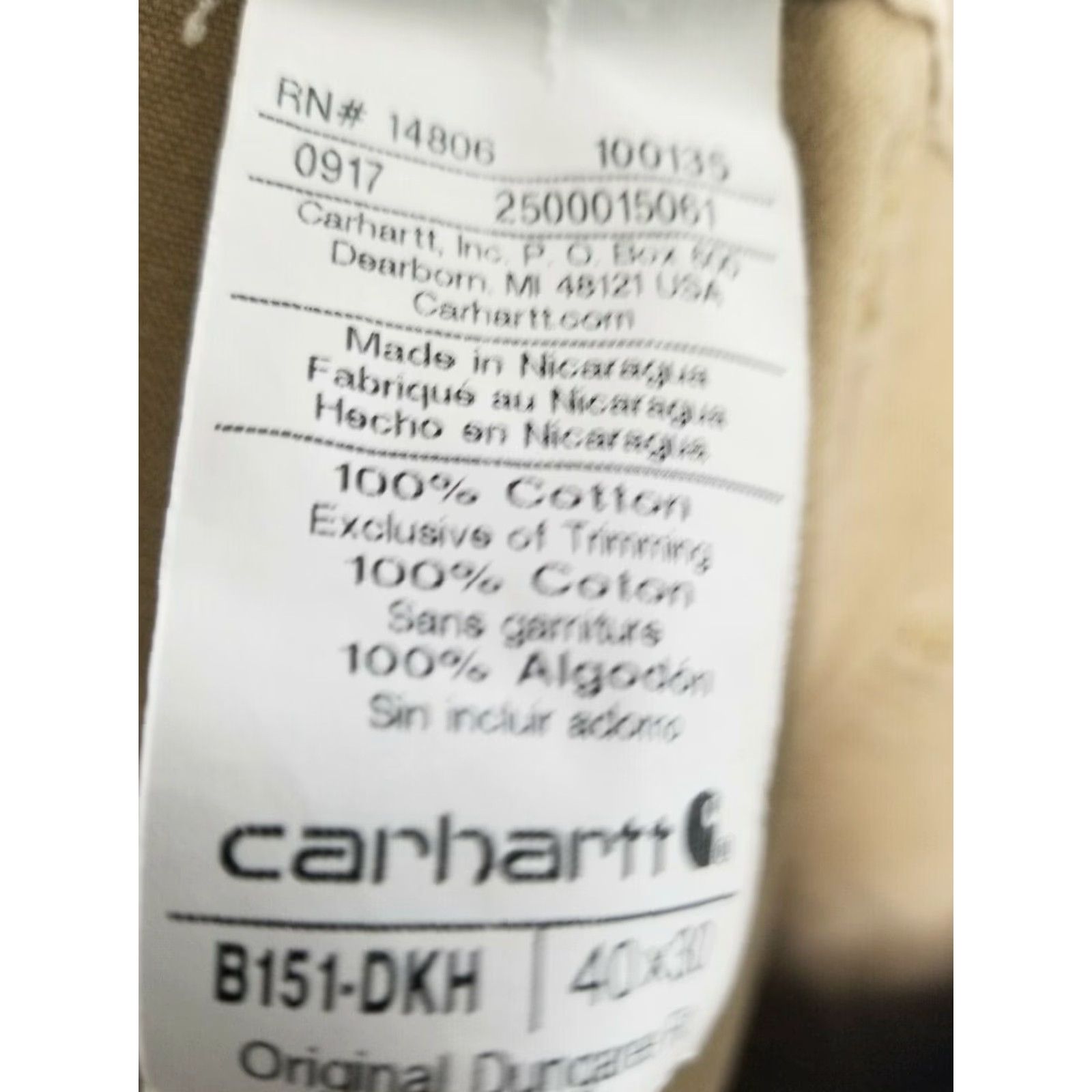 Carhartt VINTAGE Carhartt Carpenter Work Pants Straight Leg Men’s 40x30 Khaki Beige 5-Pocket Denim Jeans Carhartt Pants Mens 90s Classic Size US 40 / EU 56 - 2 Thumbnail