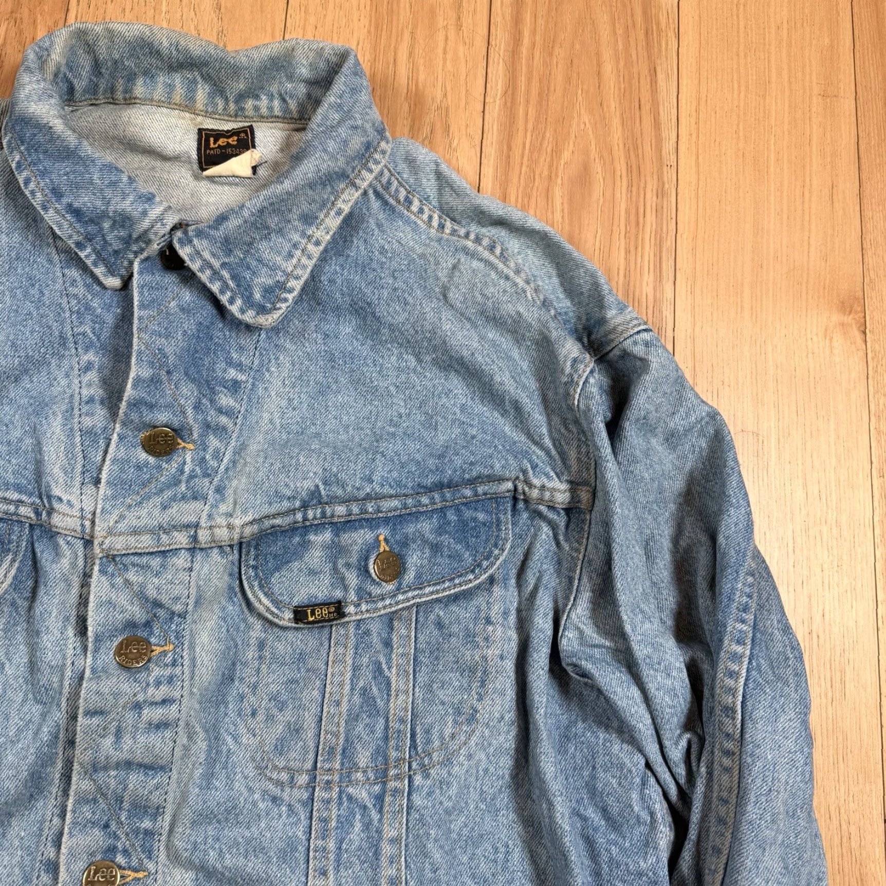 Lee VINTAGE Lee Rider Denim Jacket Mens 48L Blue Biker Trucker Light Jacket Denim Blue Mens 48L Biker Lee Rider VTG Size US M / EU 48-50 / 2 - 6 Thumbnail