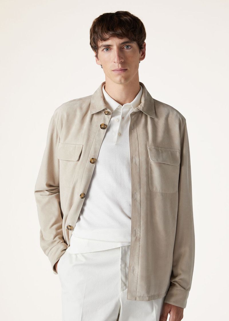 Loro Piana o1w1db10226 FAL6174 Overshirt in Beige Size US L / EU 52-54 / 3 - 2 Thumbnail