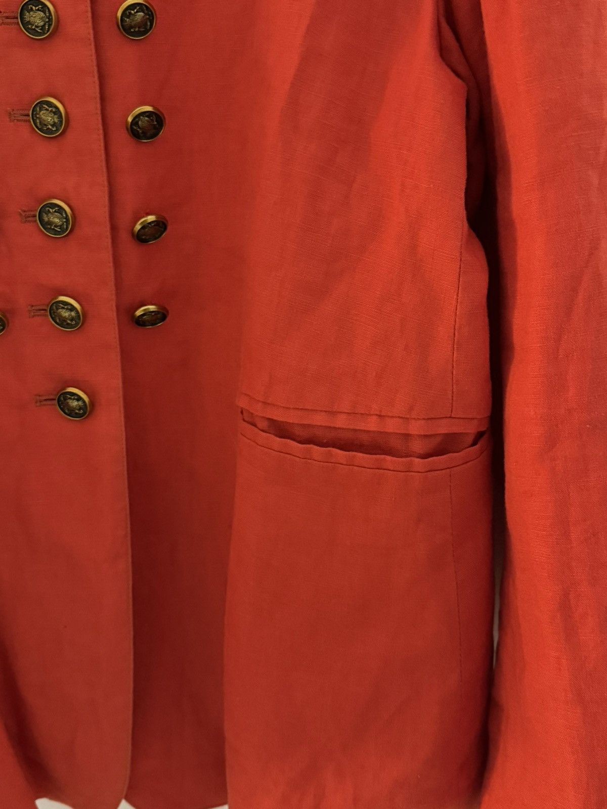 Vintage Red linen blazer oversized drop shoulder Size S / US 4 / IT 40 - 5 Thumbnail