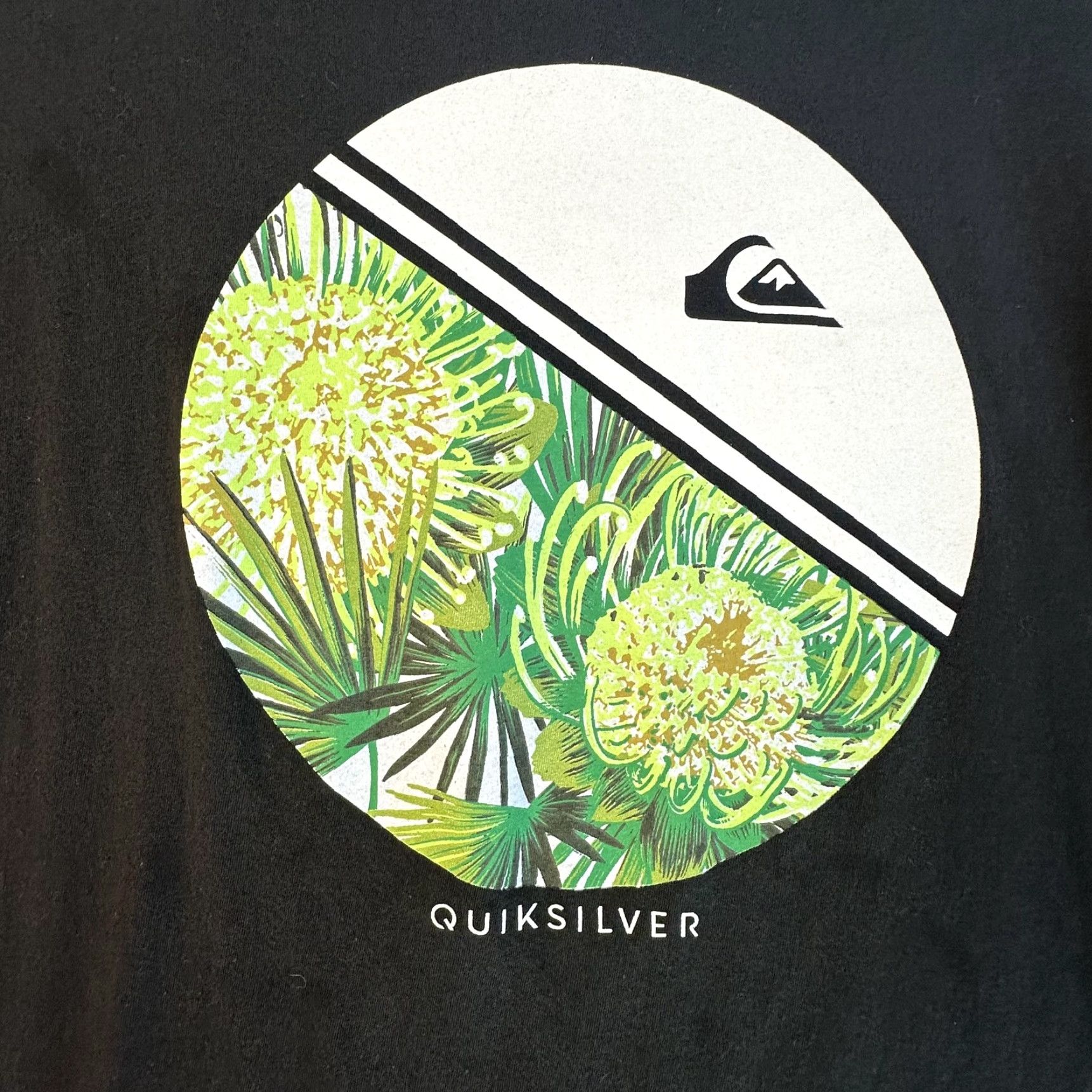Quiksilver Quiksilver Shirt Mens XL Black Graphic Tropical Floral Regular Fit Cotton Tee Size US XL / EU 56 / 4 - 4 Thumbnail