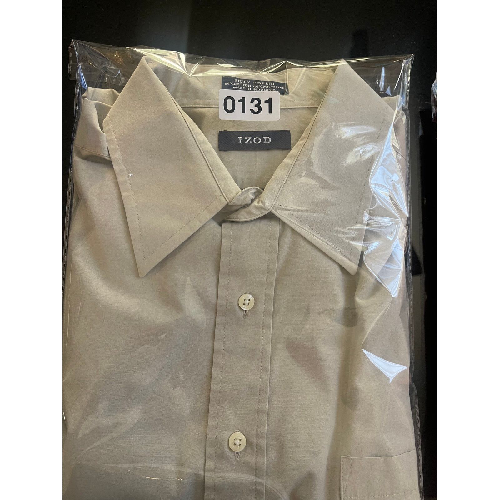 Izod IZOD Men’s Dress Shirt Large 16 34/35 Cream Button Down Size US L / EU 52-54 / 3 - 6 Thumbnail