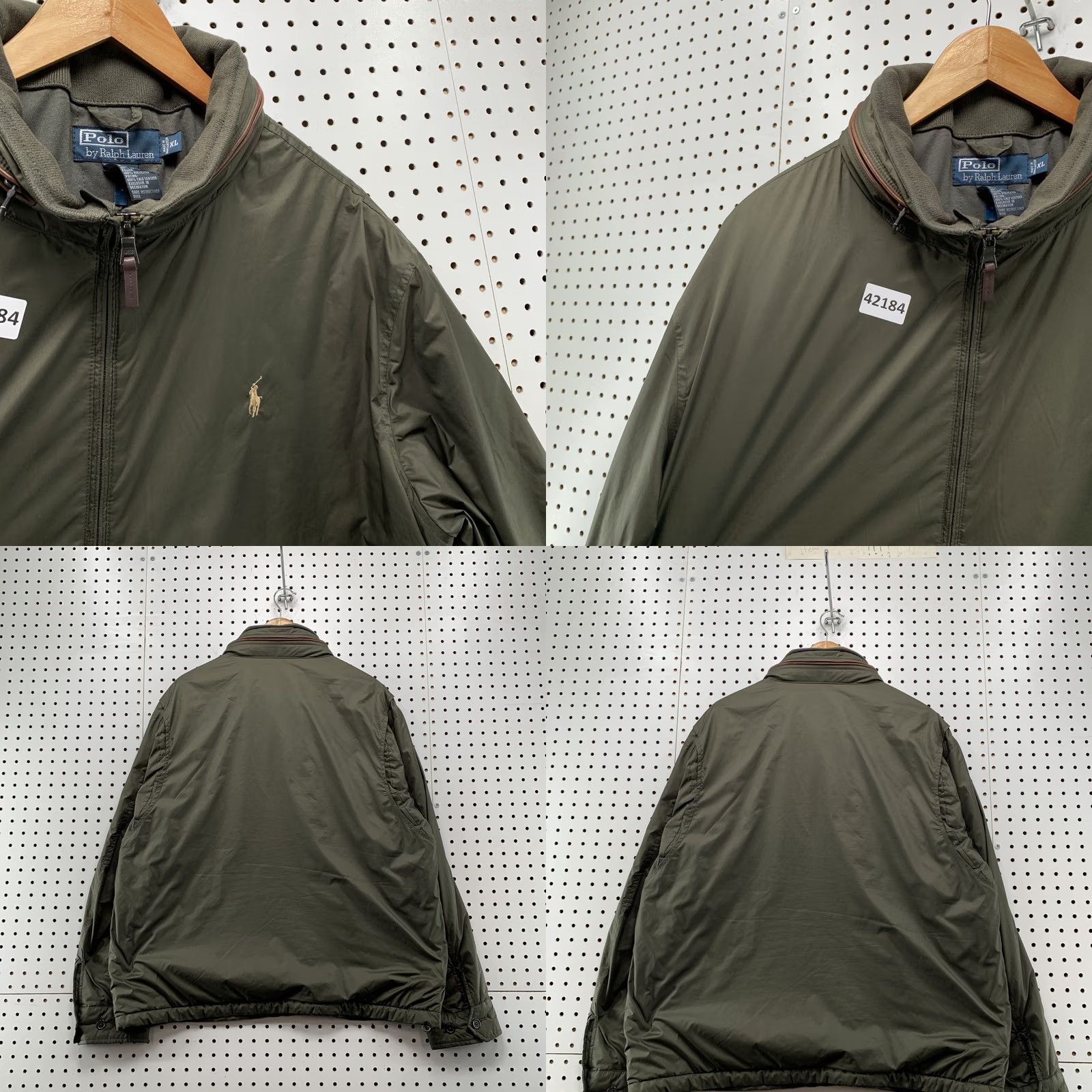 Polo Ralph Lauren Polo Ralph Lauren Bomber Jacket Olive Green Mens XL Embroidered Zip 26x28 Vintage Jacket Size US XL / EU 56 / 4 - 8 Thumbnail