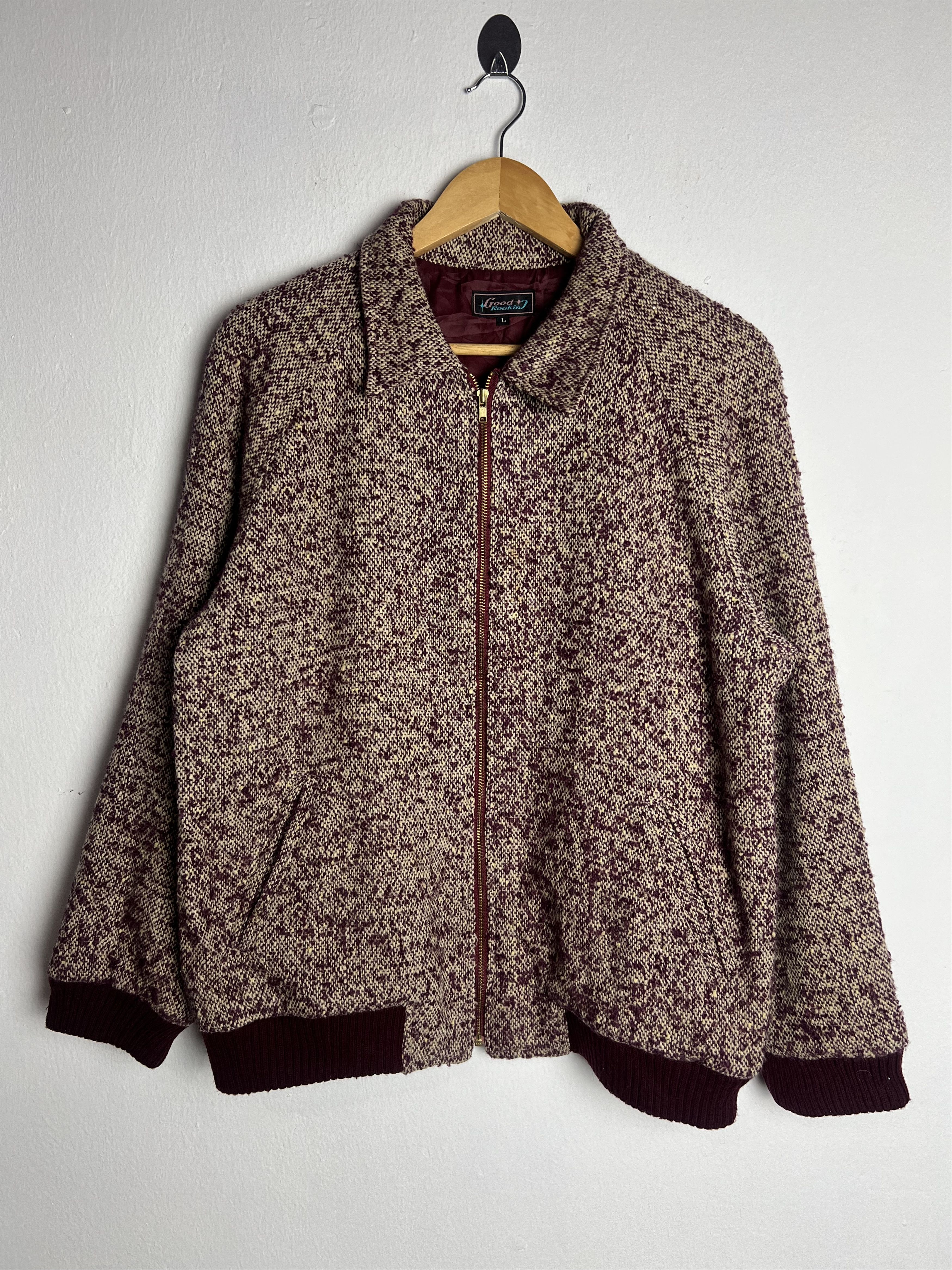 Japanese Brand Vintage Good Rocking Wool Blend Tweed Jacket Size US L / EU 52-54 / 3 - 1 Thumbnail