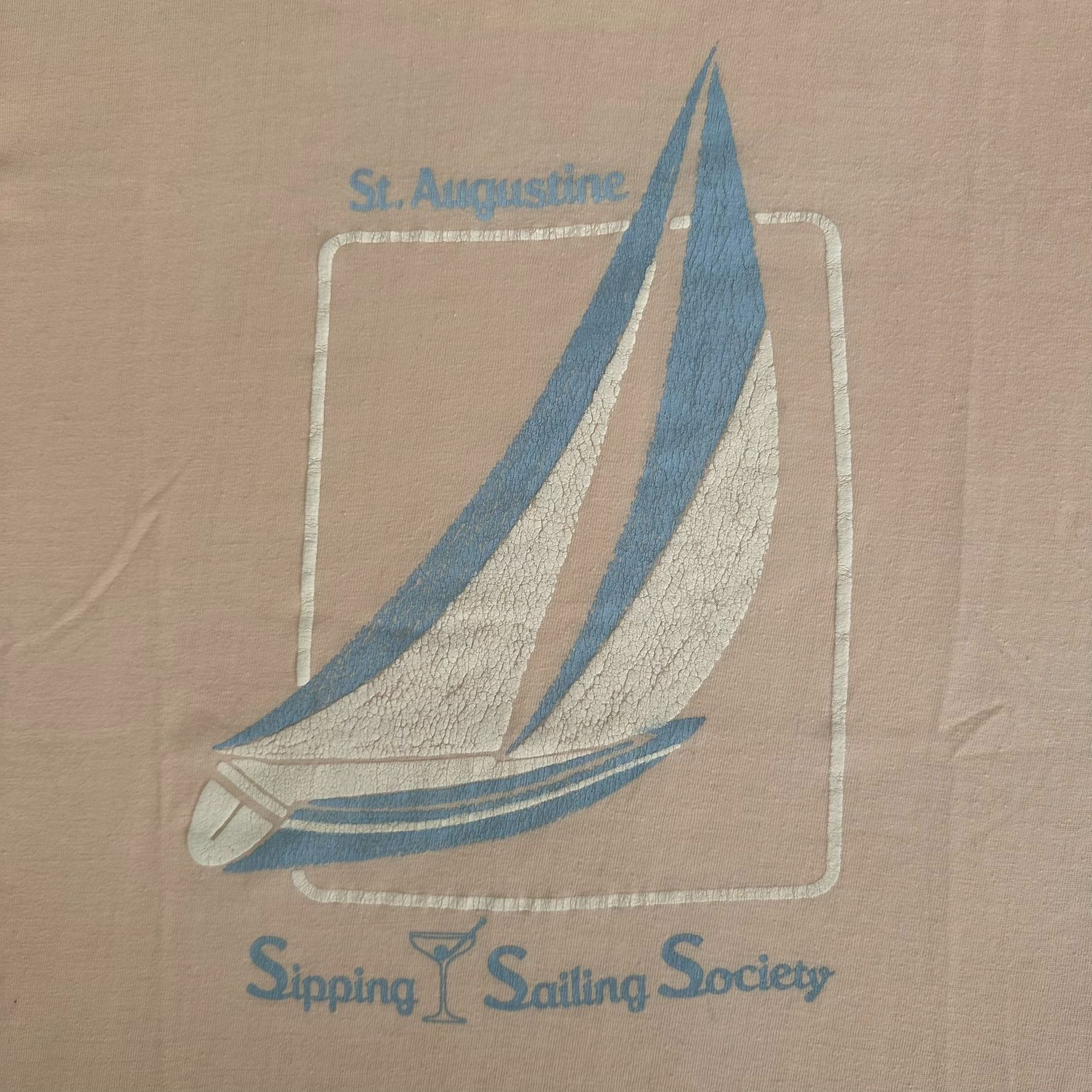 Vintage Vintage 80s St. Augustine Sailing T-Shirt Puff Print Pastel Size US M / EU 48-50 / 2 - 2 Thumbnail