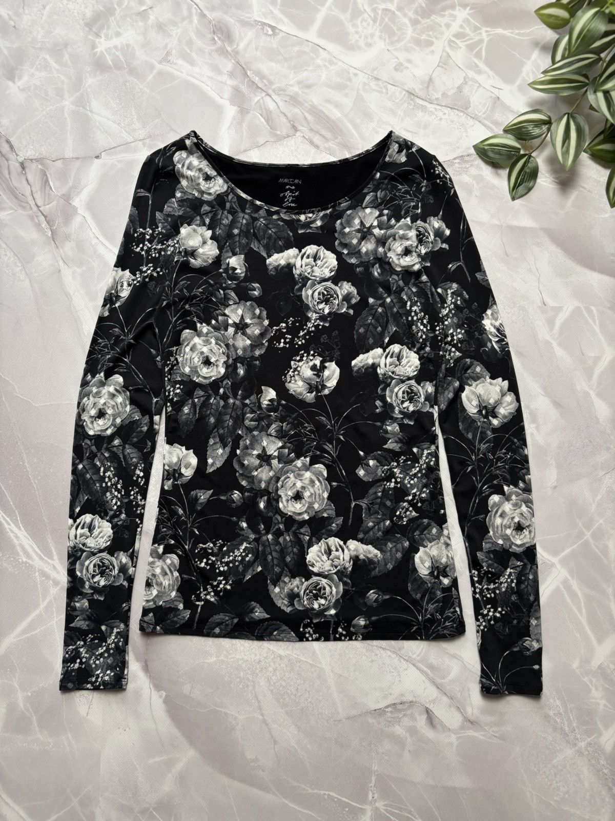 Other Marc Cain Floral Viscose Stretch Long Sleeve Top Black XS Size XS / US 0-2 / IT 36-38 - 1 Thumbnail