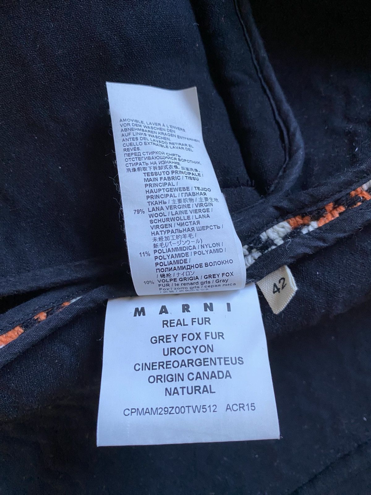 Marni 🦊 Marni Coat Wool Stripe Women Grey Fox Fur Luxury Rare Size M / US 6-8 / IT 42-44 - 12 Thumbnail