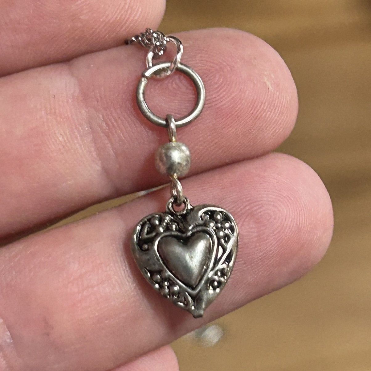 Handmade Handcrafted vintage filigree design dual side heart necklace Size ONE SIZE - 5 Thumbnail