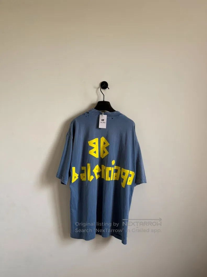Balenciaga Balenciaga Tape Print Distressed Short Sleeve Size US XXS / EU 40 - 2 Thumbnail