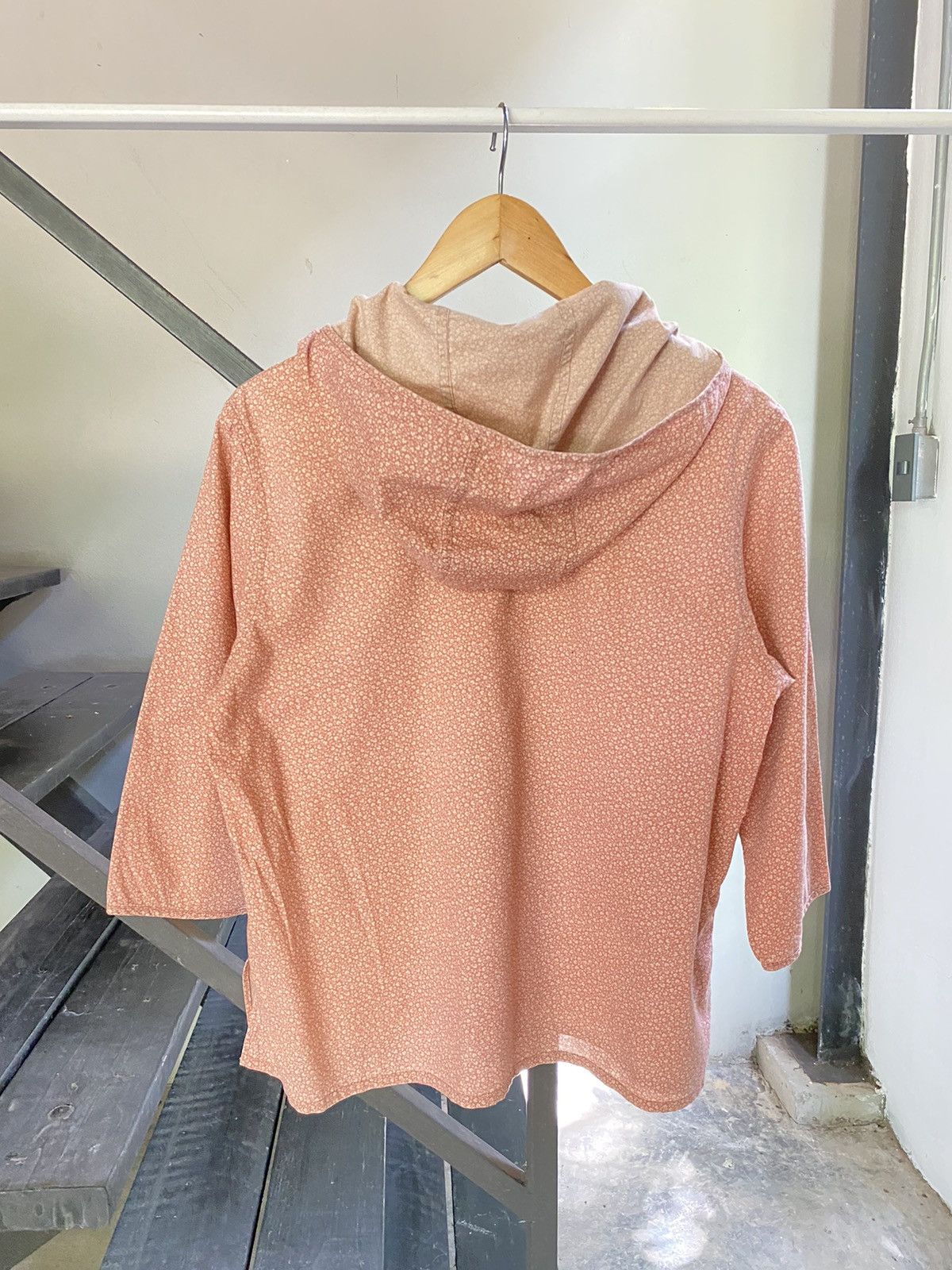 Japanese Brand Powder Peach Hooded V-neck Top Size M / US 6-8 / IT 42-44 - 4 Thumbnail