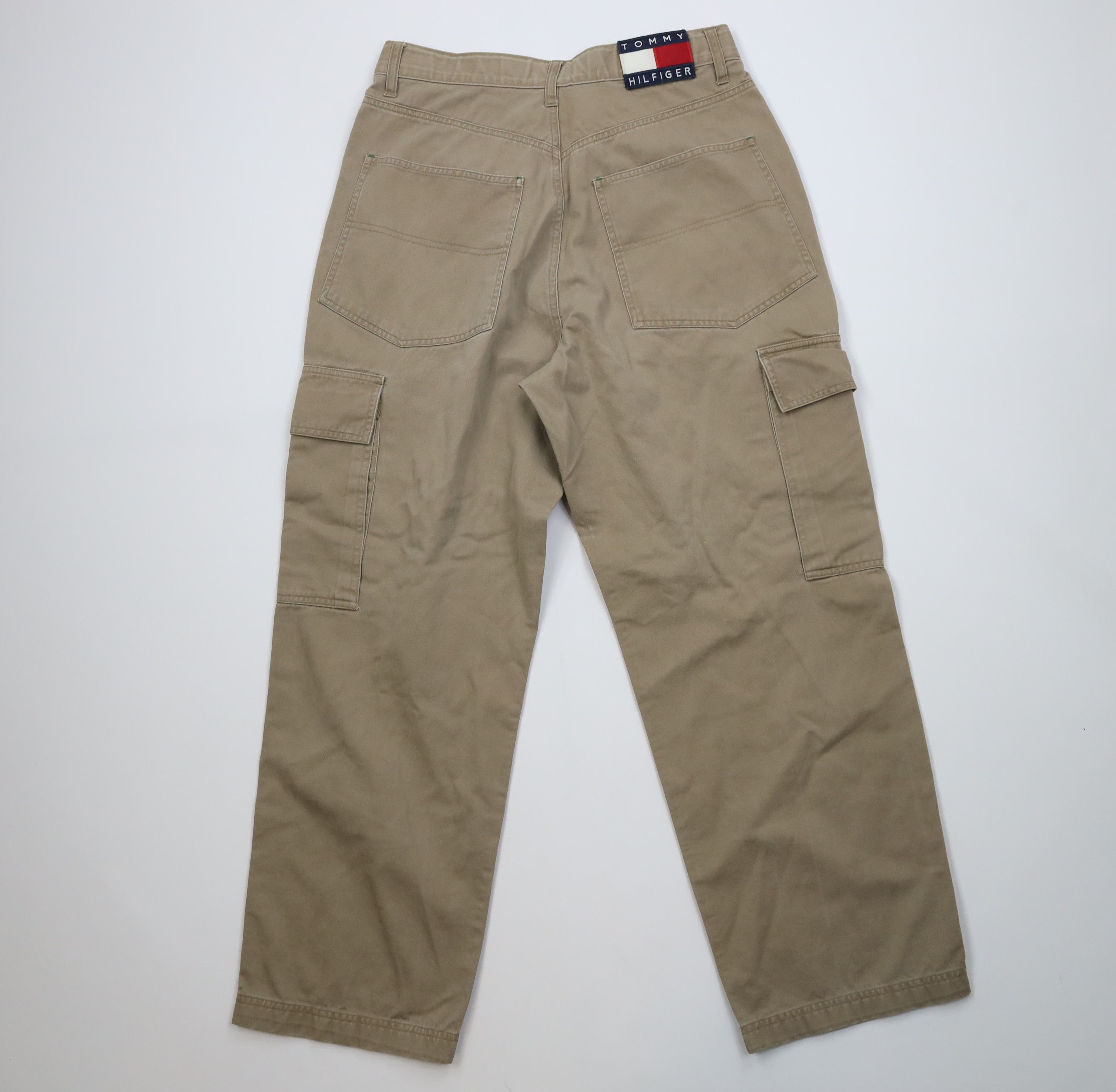Tommy Hilfiger Vintage 90s Tommy Hilfiger Baggy Wide Leg Cargo Pants Khaki Size US 32 / EU 48 - 11 Thumbnail