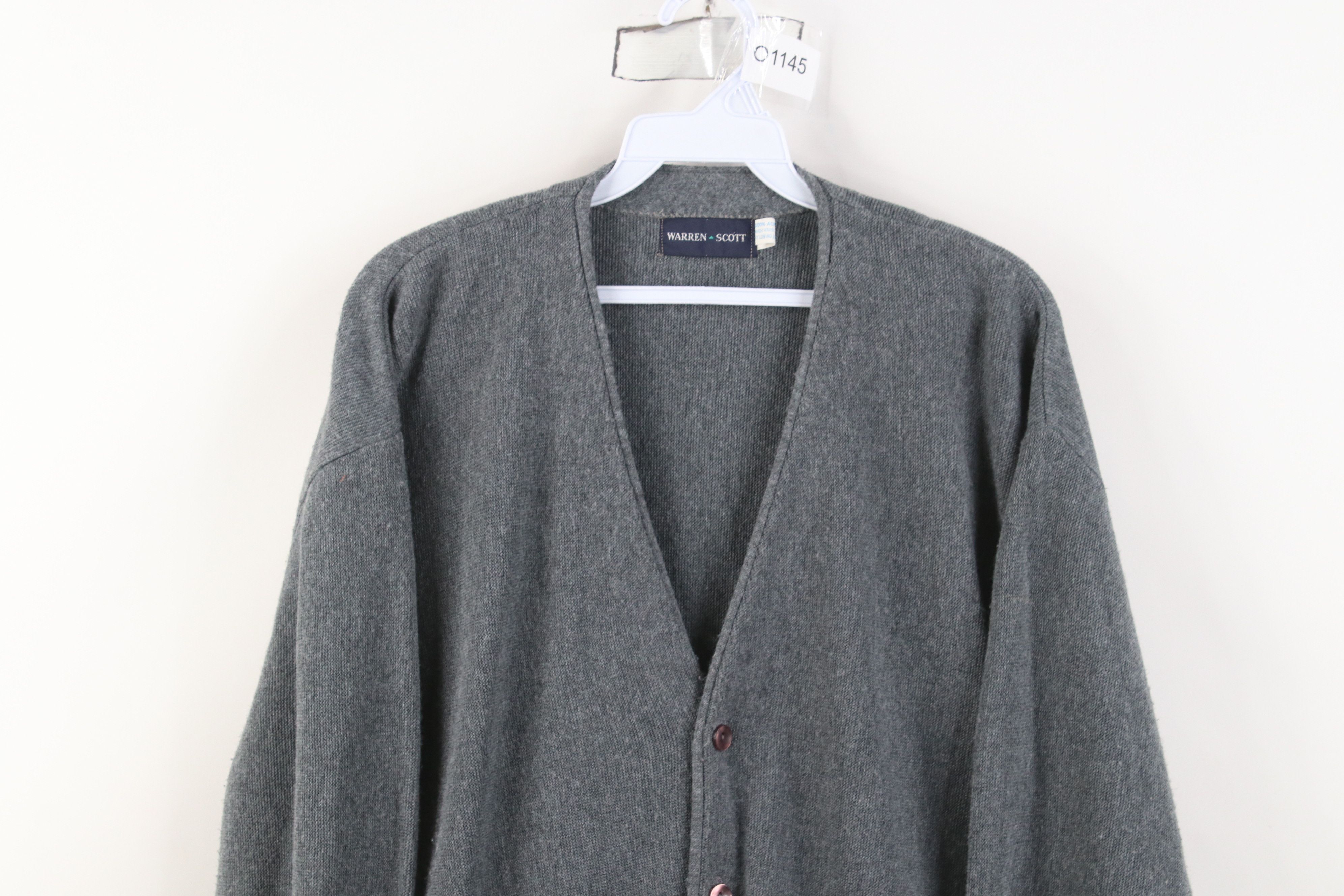 Vintage Vintage 70s Streetwear Kurt Cobain Cardigan Sweater Gray USA Size US XL / EU 56 / 4 - 2 Thumbnail