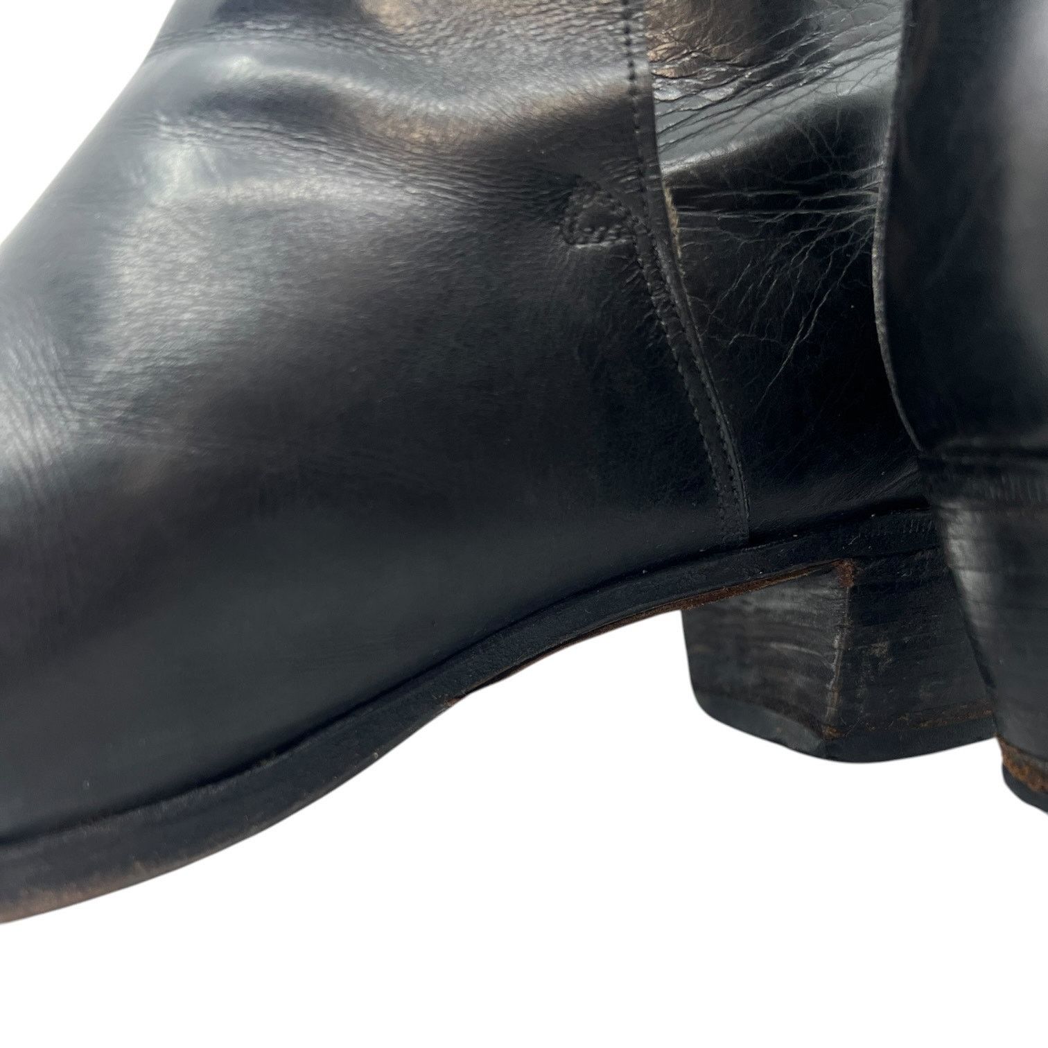 Vintage Vintage Handmade Black Leather Pull On Ankle Boots Spain 7D Size US 7 / EU 40 - 8 Thumbnail