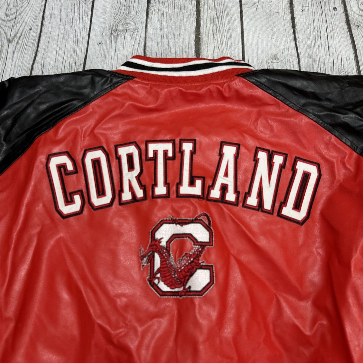 NCAA × Steve And Barrys × Vintage Vintage Cortland Red Dragons varsity jacket Size US XXL / EU 58 / 5 - 4 Thumbnail