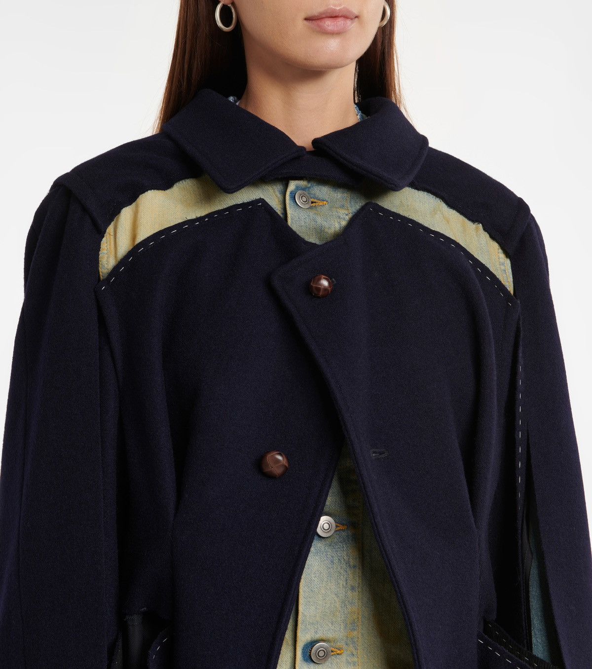 Maison Margiela Margiela deconstructed coat jacket cape denim wool womens 38 Size XS / US 0-2 / IT 36-38 - 4 Thumbnail