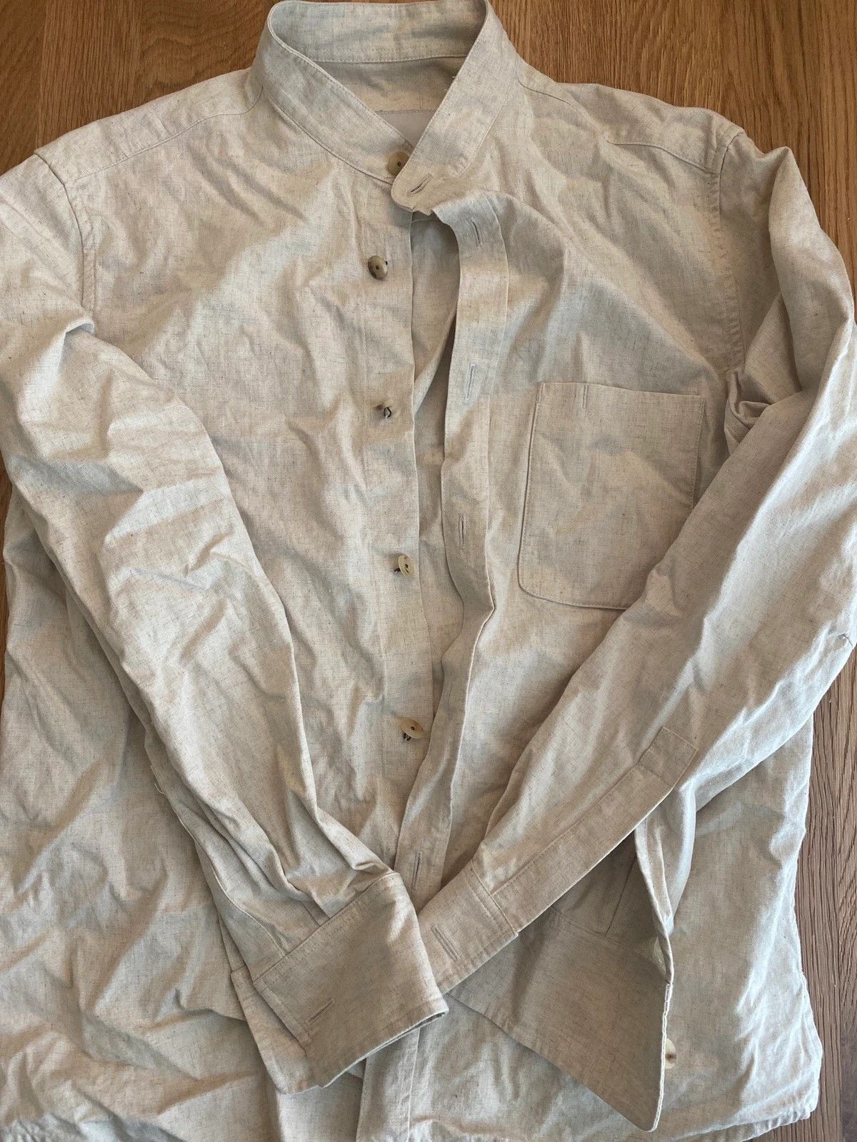 Shirt in merino-cotton oxford in lead grey — S.E.H Kelly