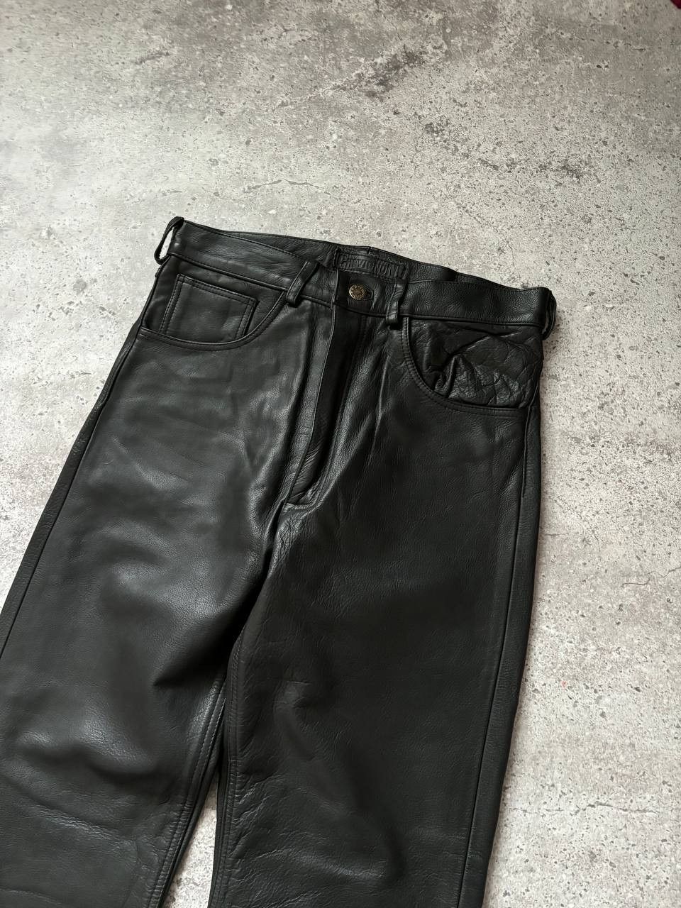 Chevignon × Genuine Leather × Vintage Very Rare Chegvinon Leather Pants Size US 28 / EU 44 - 3 Thumbnail