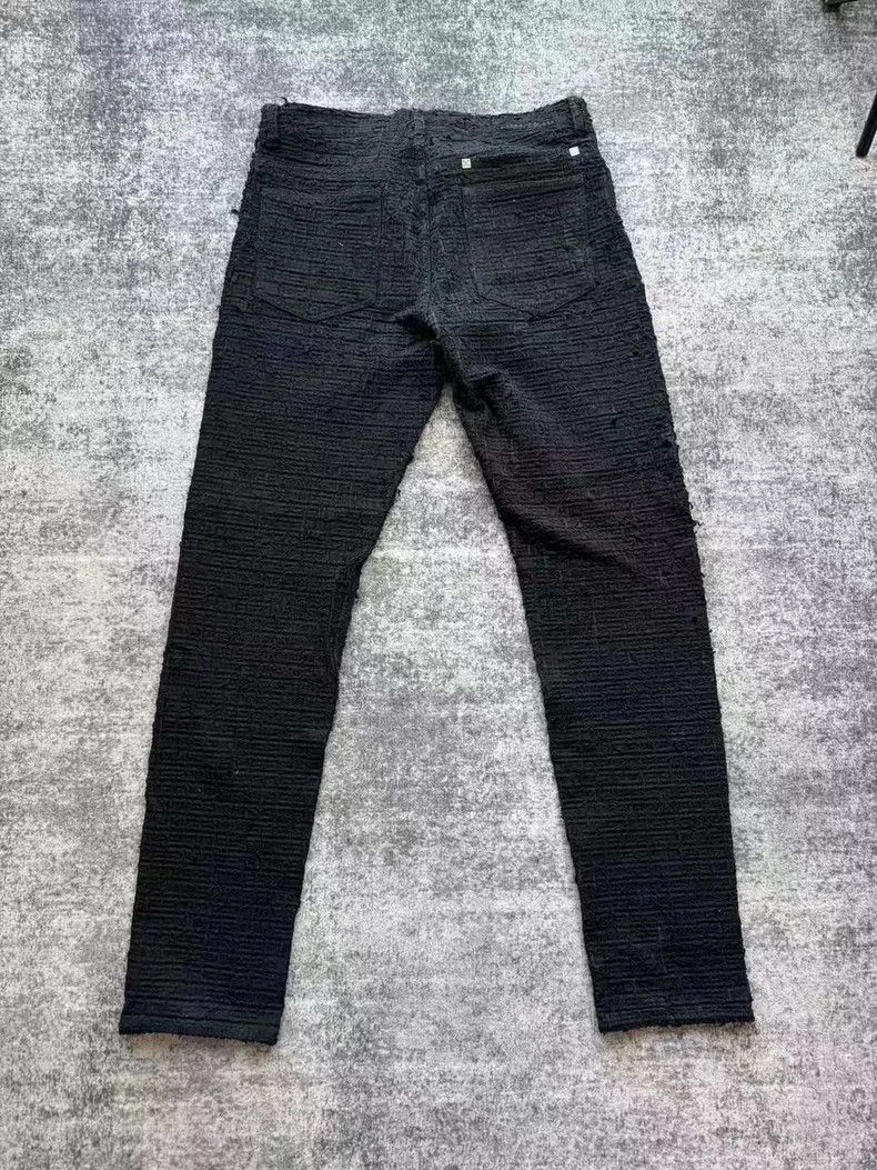 Givenchy Givenchy Black 4G embossed full print distressed jeans Size US 33 - 2 Thumbnail