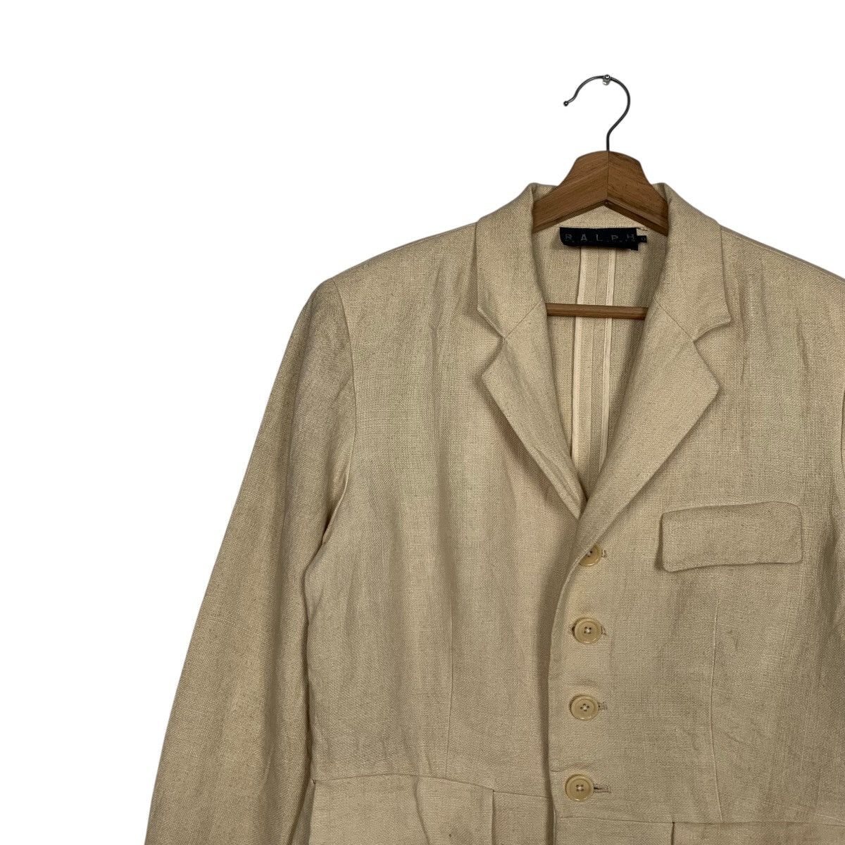 Ralph Lauren Vintage RALPH LAUREN Single Breasted Linen Jacket #2762-C124 Size M / US 6-8 / IT 42-44 - 3 Thumbnail