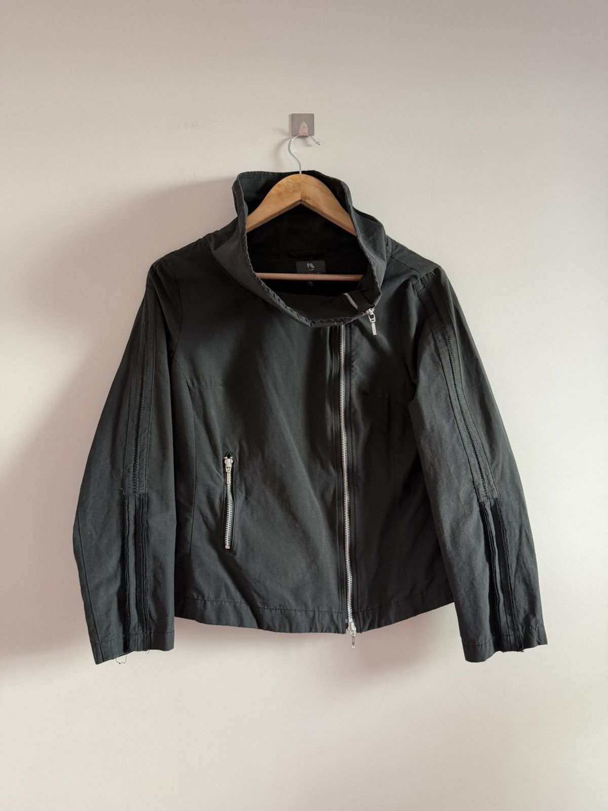 Vintage Vintage asymmetrical nylon archive zip up rick owens style Size S / US 4 / IT 40 - 2 Thumbnail