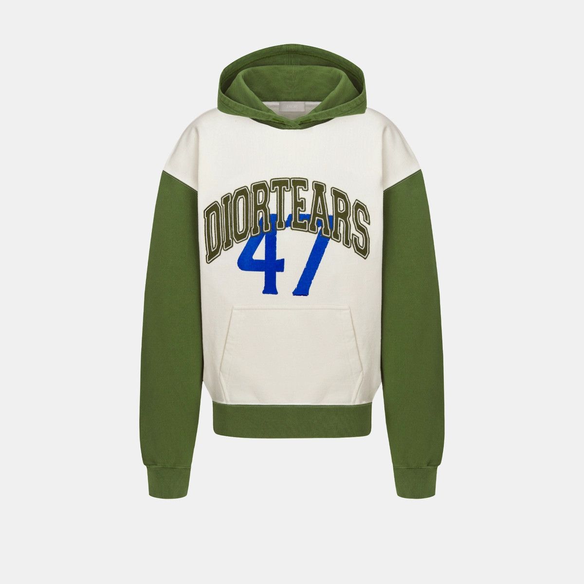 o1bcso1str1224 Oversized Hooded Sweatshirt in White/Green