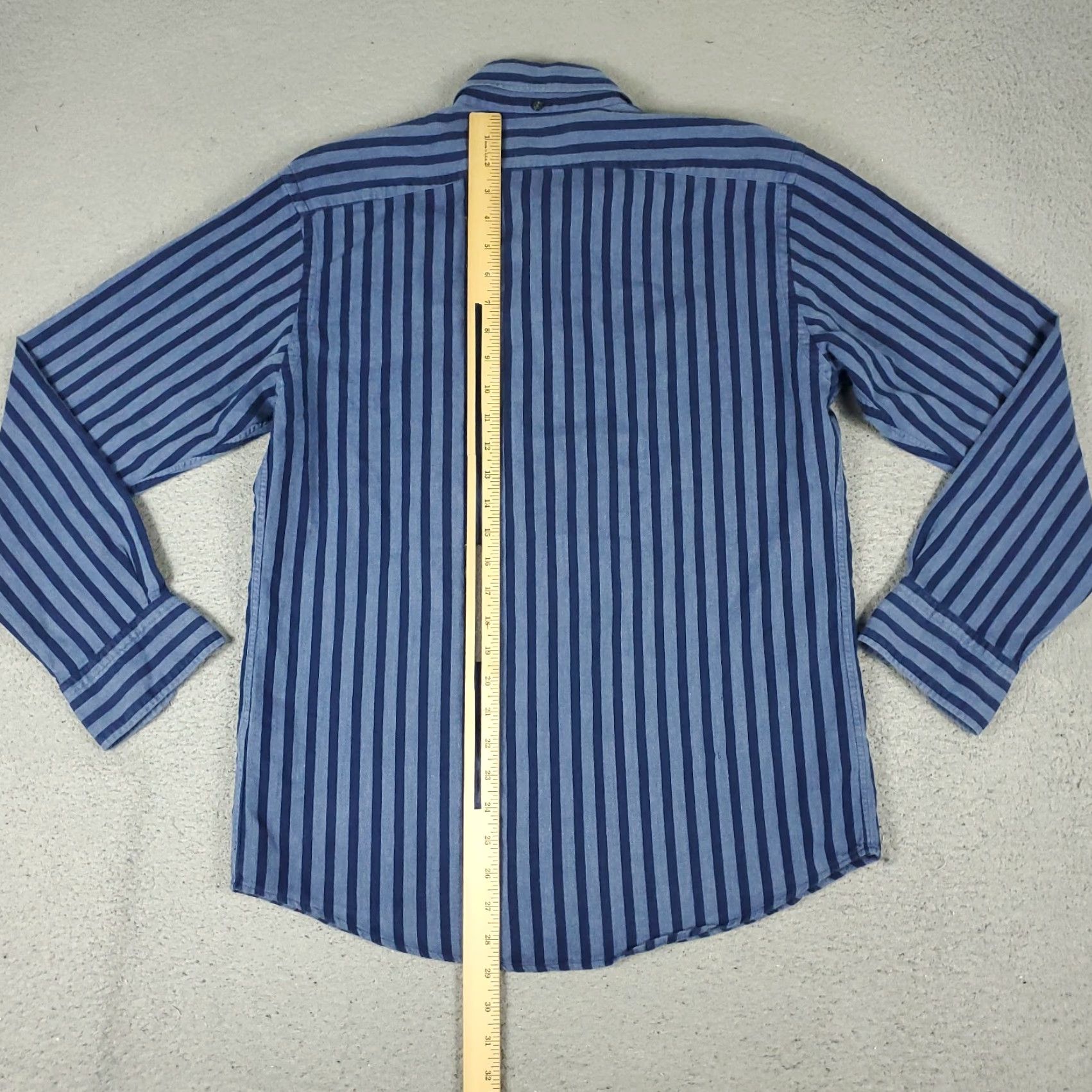 Eton Eton Mens Dress Shirt Striped Blue 16 41 Large Long Sleeve Button Up Collared Classic 100% Cotton Regular Size 42R - 3 Thumbnail