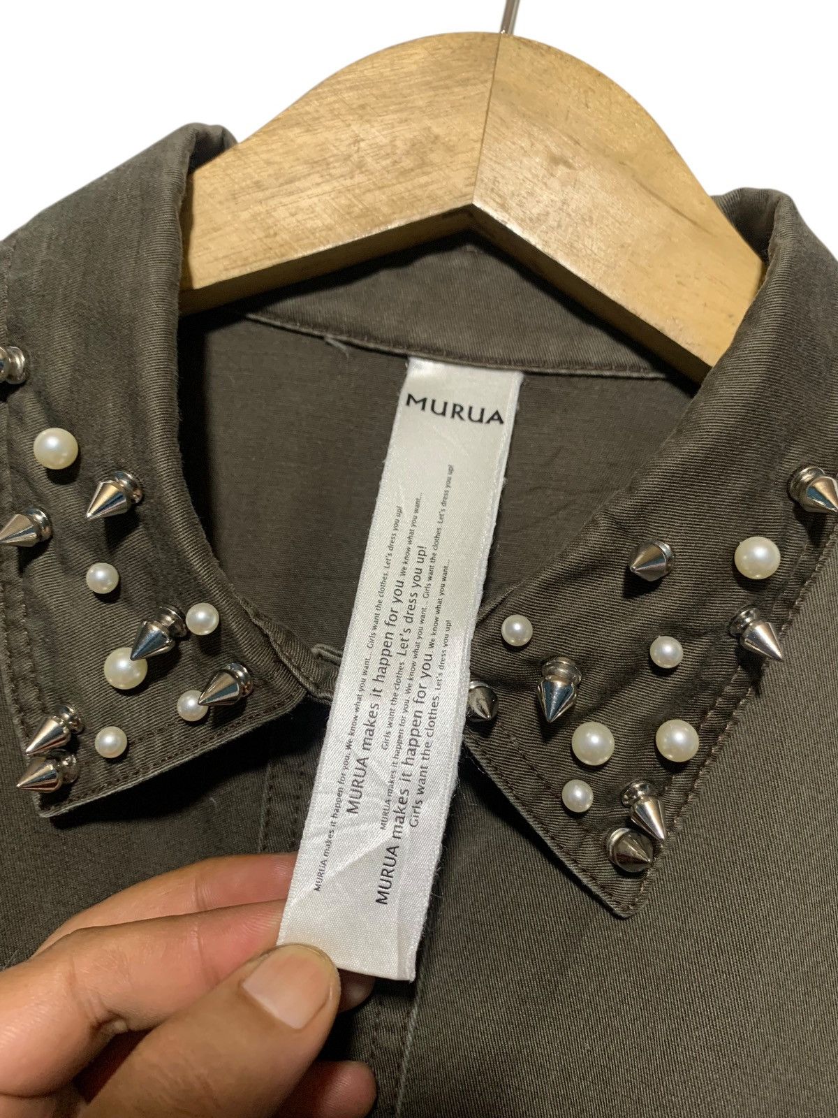 If Six Was Nine × Japanese Brand × Le Grande Bleu (L.G.B.) Y2k Murua by Mark styler studded spike pearl backprint shirt Size US M / EU 48-50 / 2 - 10 Thumbnail