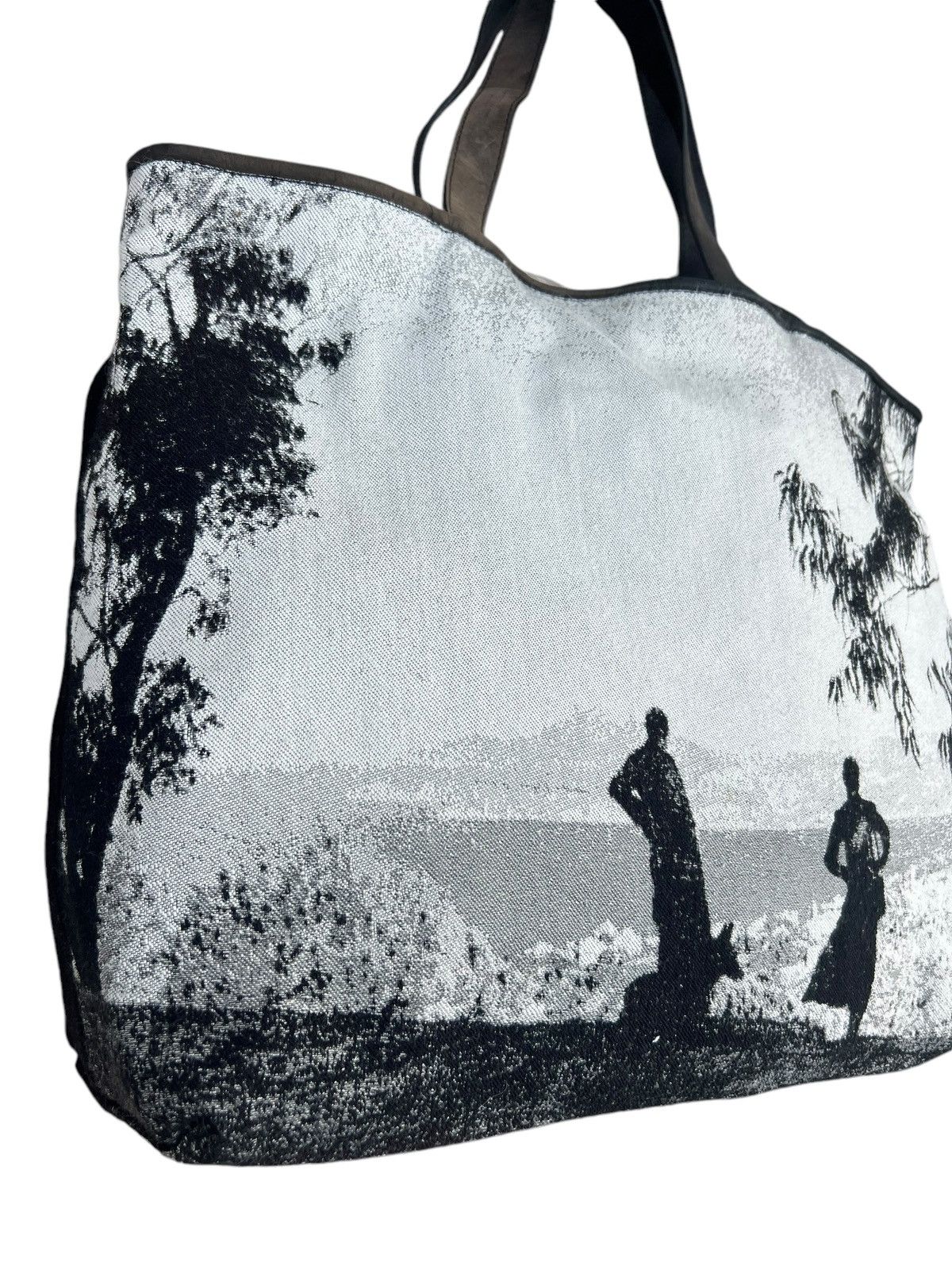 agnes b. Vintage Agnes B. Made in France Leather Wool Tote Bag Size ONE SIZE - 8 Thumbnail