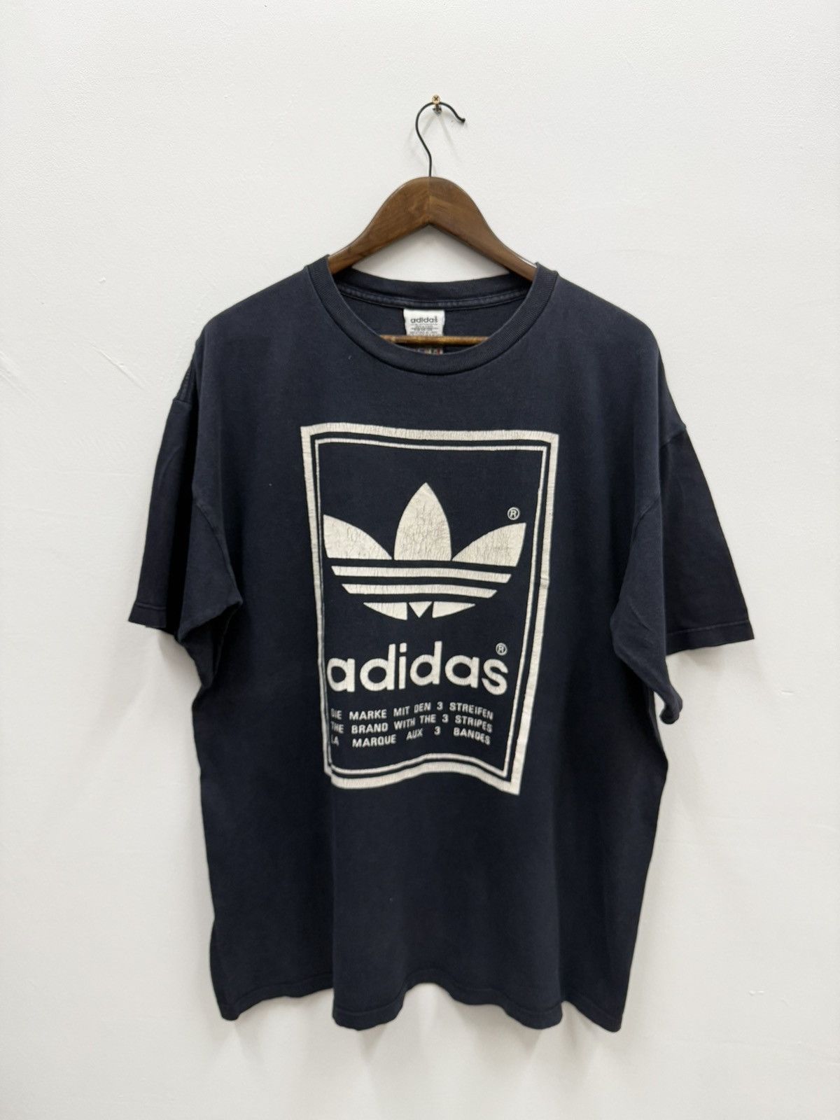 Adidas 90s Vintage Adidas Big Logo T Shirt Size US L / EU 52-54 / 3 - 1 Thumbnail