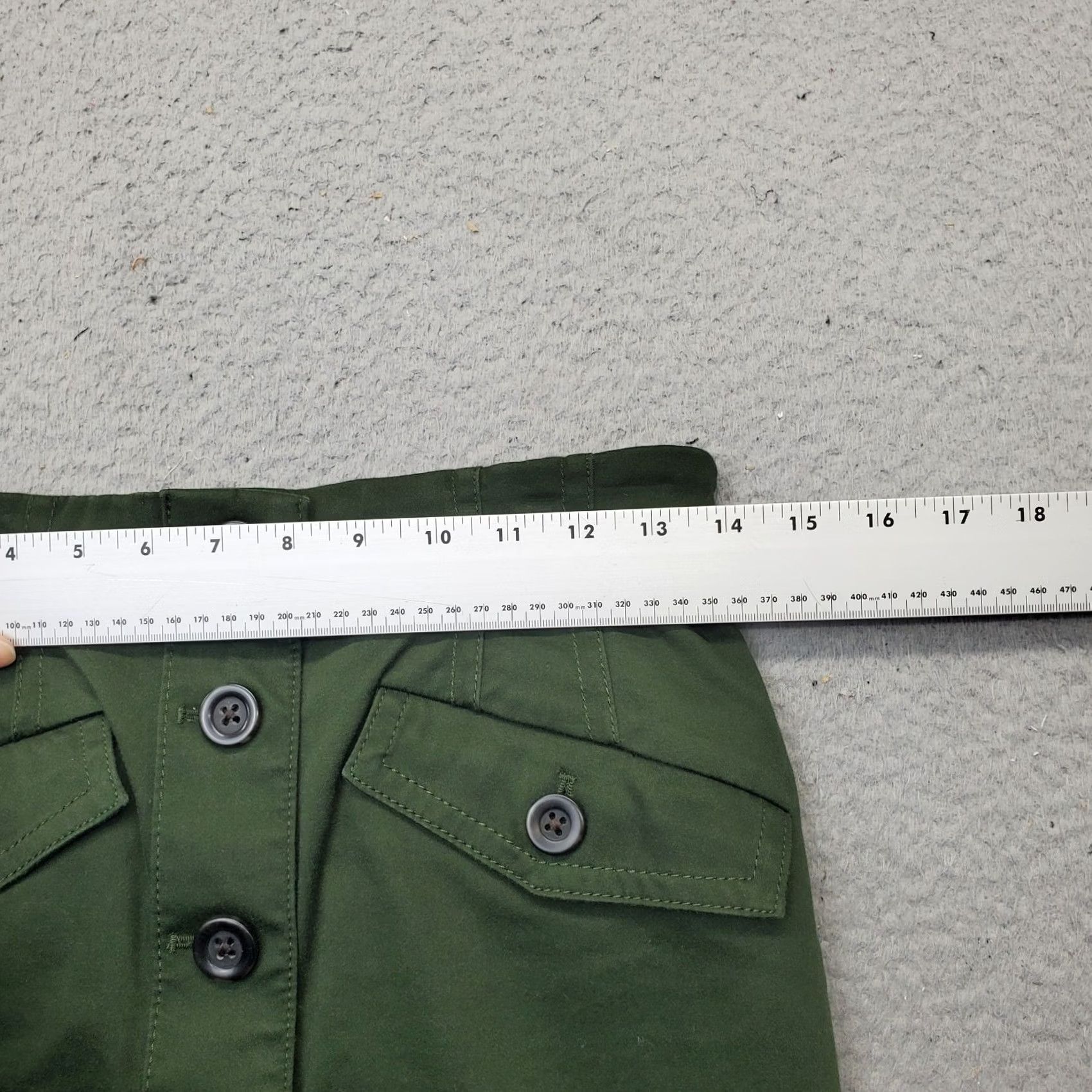 Ann Taylor Ann Taylor Weekend Skirt Womens Size 2 Green Button Front Pencil Straight & Utility Short Skirt Size 26" / US 2 / IT 38 - 3 Thumbnail