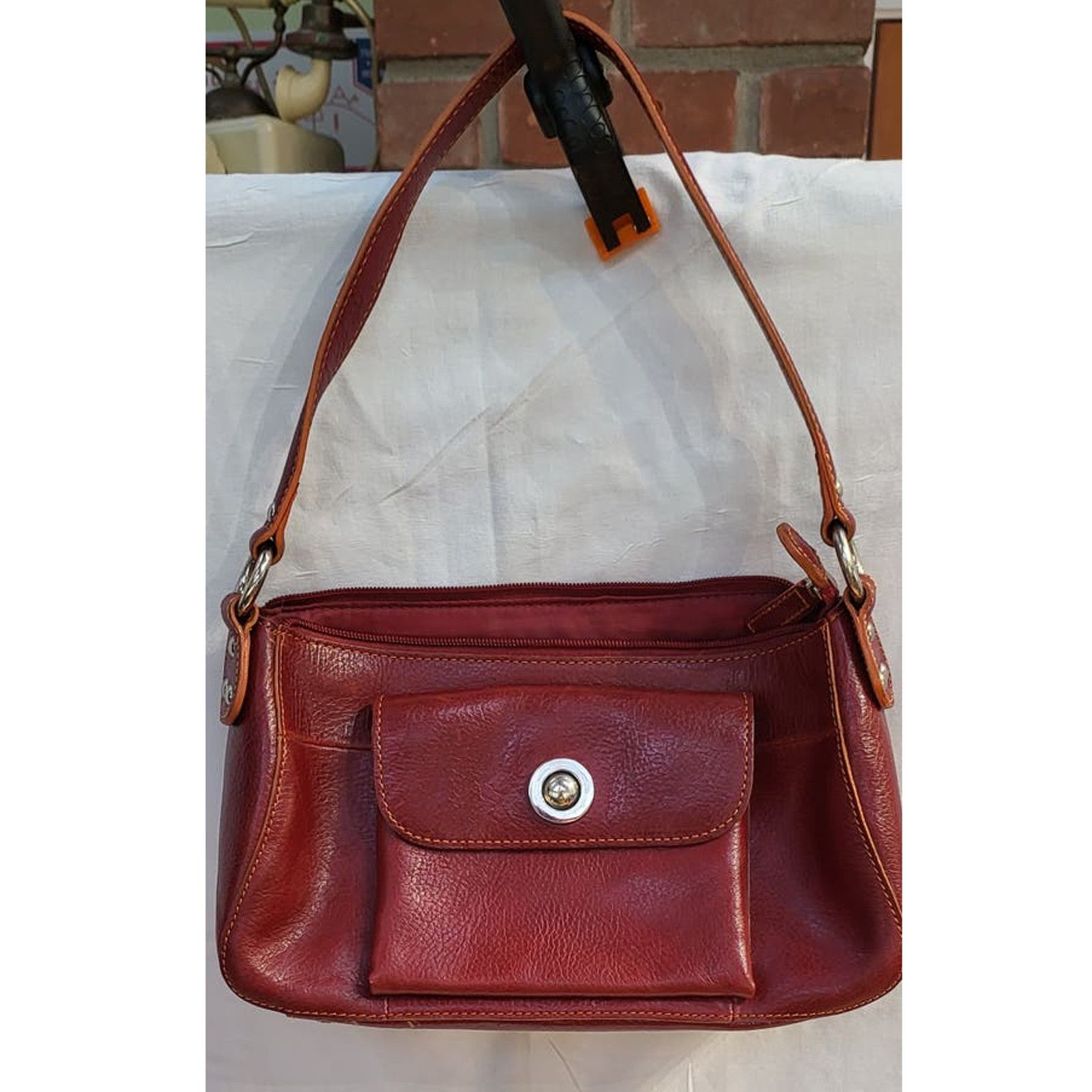 Pelle Pelle Vintage Leather Pelle Studio Maroon Italian Leather Purse Size ONE SIZE - 1 Thumbnail