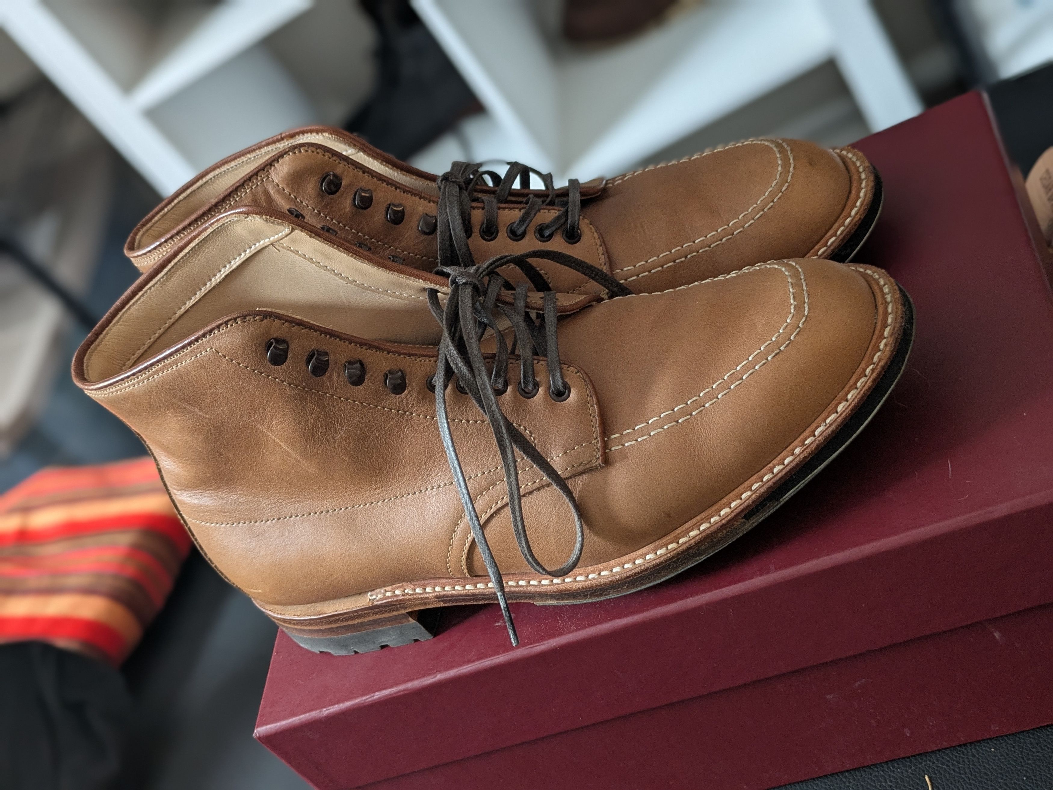 Alden Indy - Natural Horween Leather Shoes in Beige, Men's (Size 7)