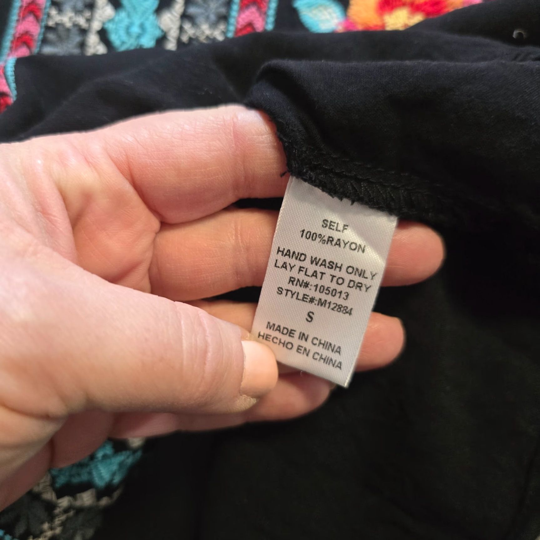 Vintage Savanna Jane Top Womens Size Small Black Floral Embroidered Boho Peasant Casual Size S / US 4 / IT 40 - 7 Thumbnail