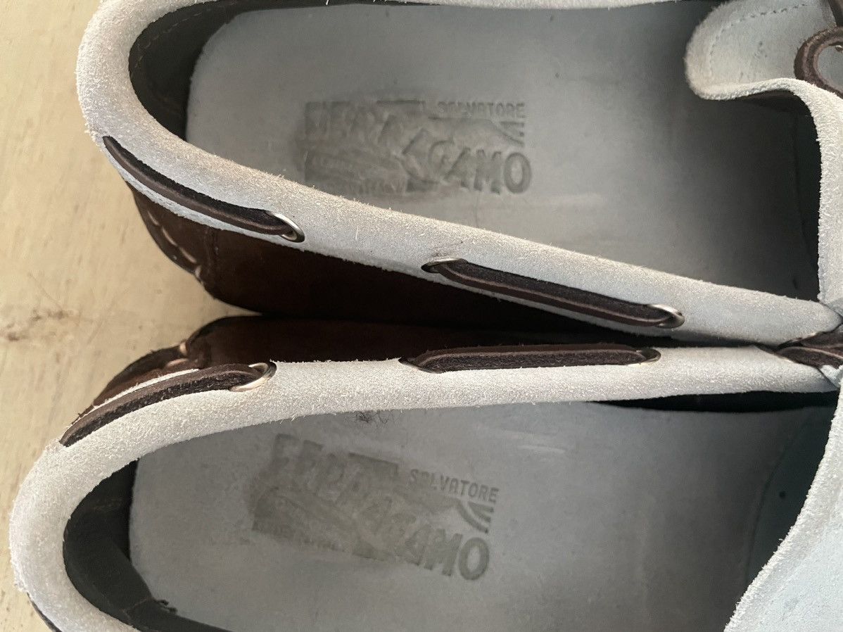 Salvatore Ferragamo Suede Colorblock Boat Shoe Size US 10 / EU 43 - 6 Thumbnail