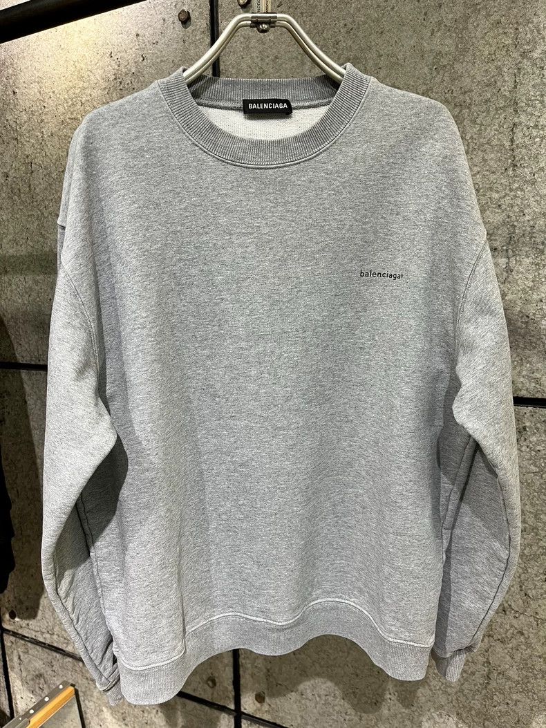 Balenciaga Balenciaga Grey round neck logo sweater Size US M / EU 48-50 / 2 - 1 Thumbnail