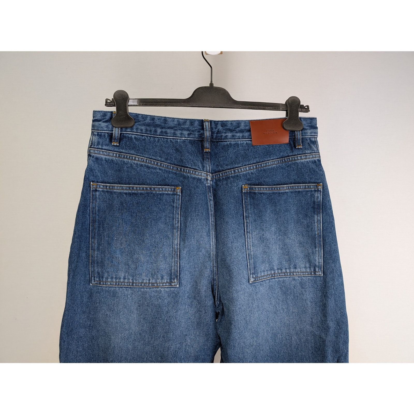 Studio Nicholson o1rshd1 Cropped Curved Leg Denim Jean in Wash Indigo Size US 34 / EU 50 - 8 Thumbnail
