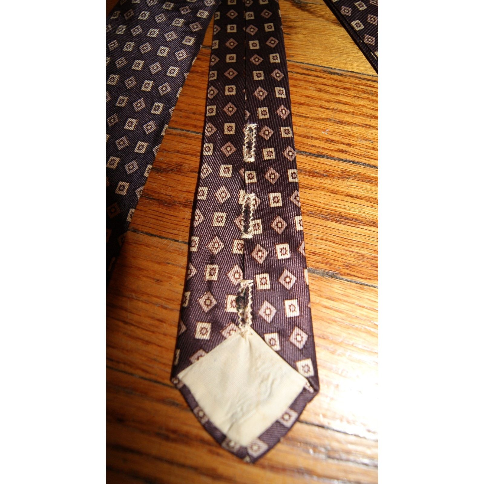 Vintage vtg 50s 60s Smoothie Button Down Skinny Tie Repp Necktie Size ONE SIZE - 2 Thumbnail