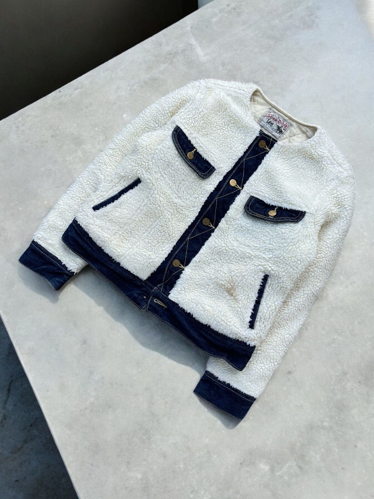 Issey Miyake × Lee 🔥Vintage Lee Storm Rider Sherpa x Denim Jacket Size M / US 6-8 / IT 42-44 - 2 Thumbnail