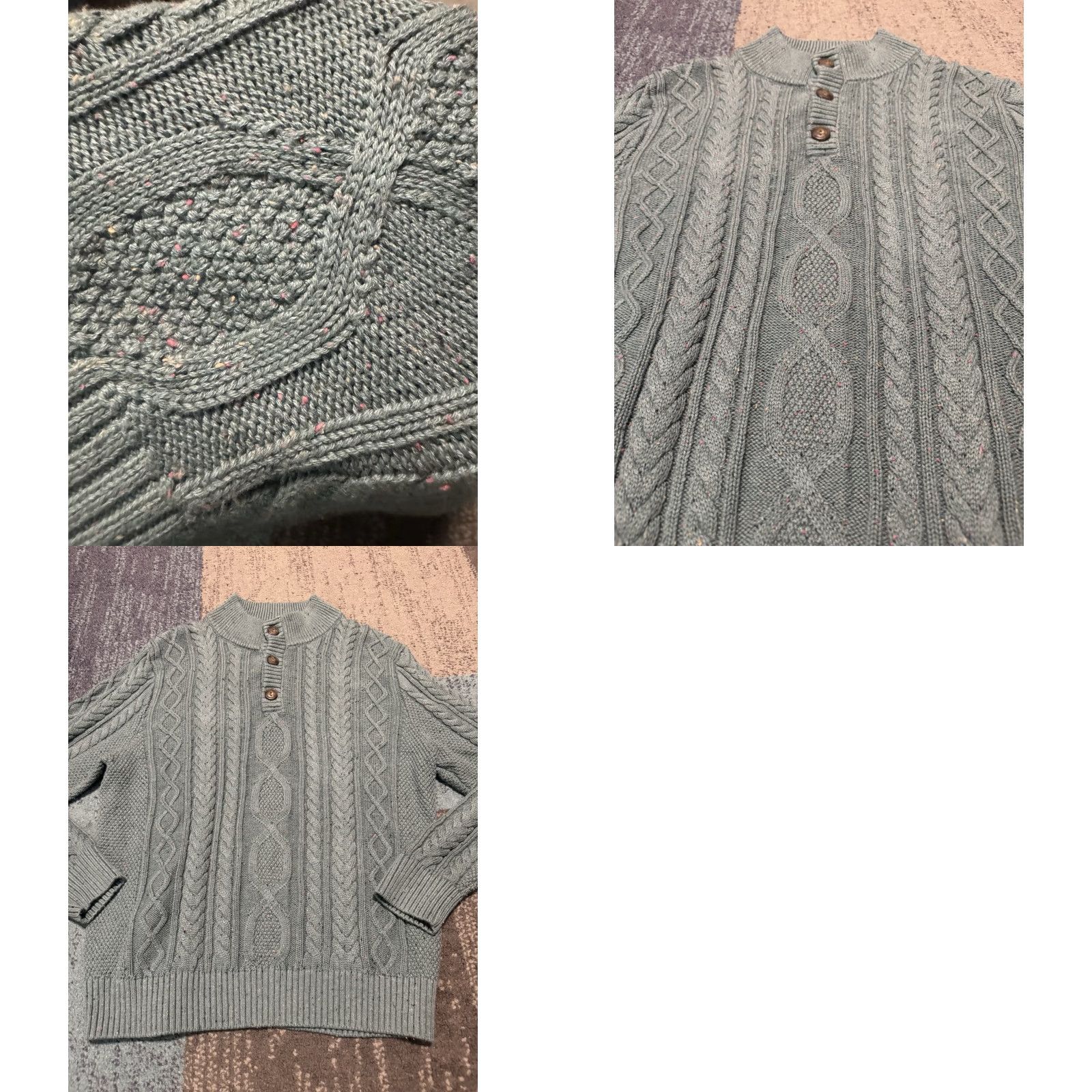 Vintage VINTAGE LL Bean Sweater Mens Large Green Fisherman Button Chunky Cable Knit Pullover Knit All Seasons Thermal Heavyweight Outdoor 90s Mens Size US L / EU 52-54 / 3 - 10 Thumbnail