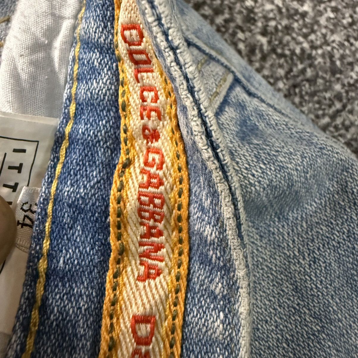 Dolce & Gabbana Vintage Rare 90s Blue Faded Distressed Denim Size US 34 / EU 50 - 21 Thumbnail