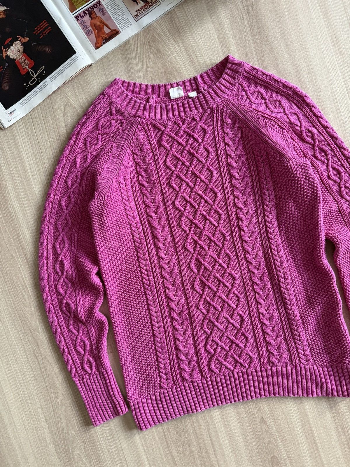 Gap Vintage Gap DB Cable Crewn Sweater 00s Size S / US 4 / IT 40 - 4 Thumbnail