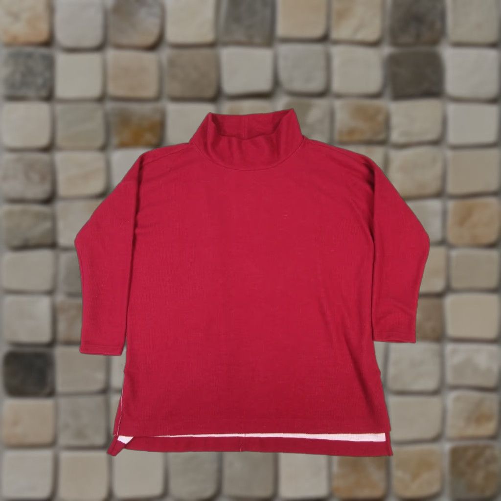 Anthropologie Anthropologie Sweater Womens Medium Red Knit Shirt Pullover Mock Neck Long Sleeve Solid Polyester Knit Christmas 90s Womens Size M / US 6-8 / IT 42-44 - 1 Thumbnail
