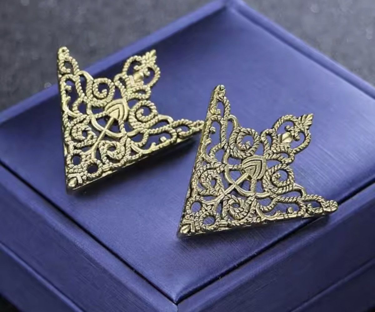 Jewelry WESTERN Gothic Filigree Collar Tips Size ONE SIZE - 1 Thumbnail