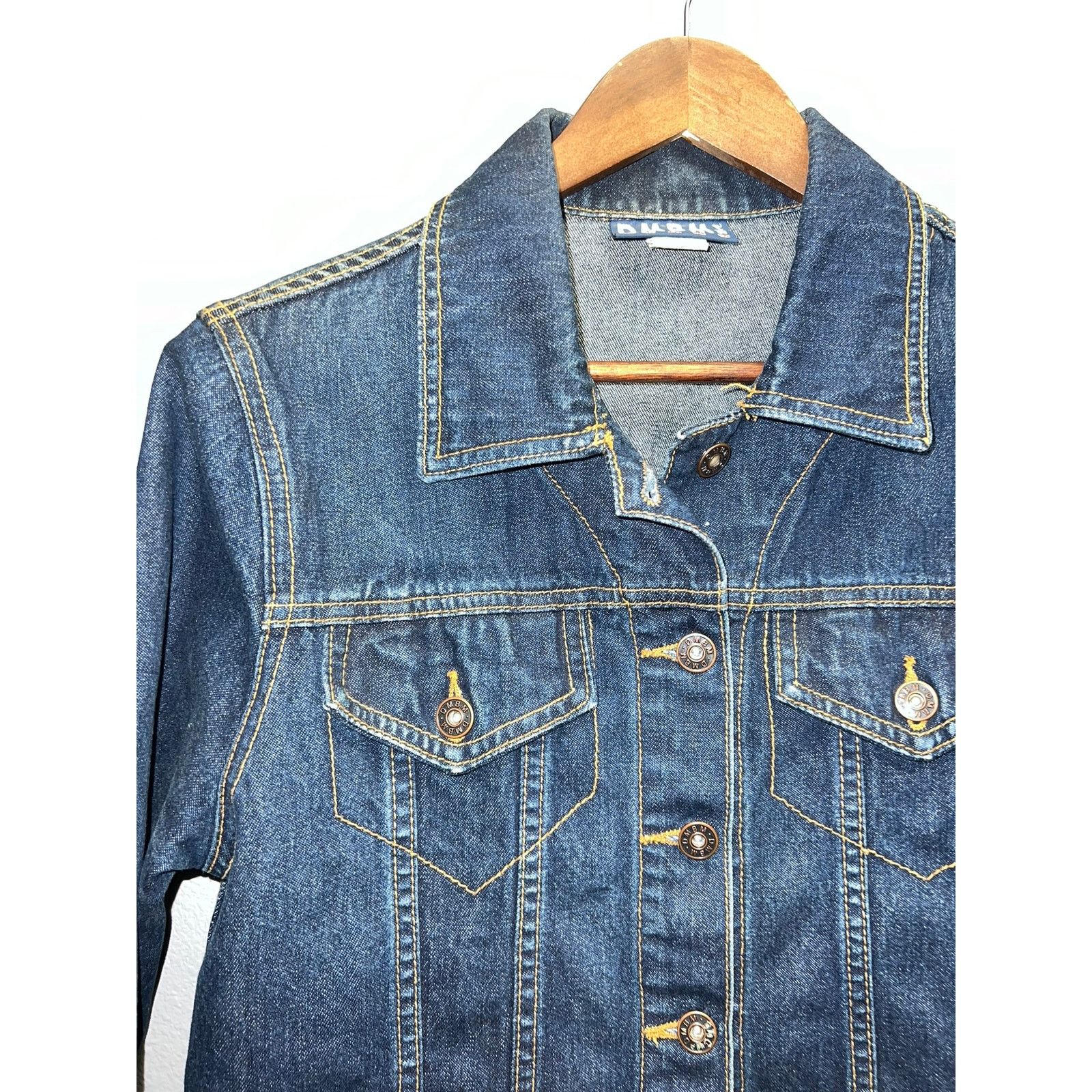 Vintage Vintage Womens Denim Jacket DMBM Jeans Blue Top Women Large Size L / US 10 / IT 46 - 2 Thumbnail